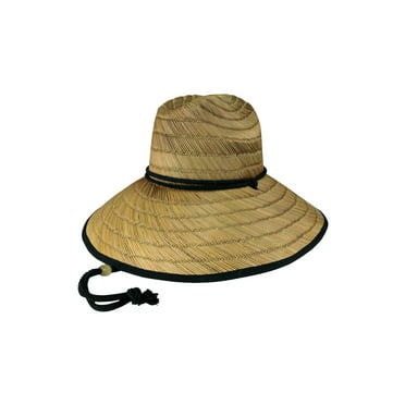 New CTM Palm Straw Lifeguard Hat with Wide Brim